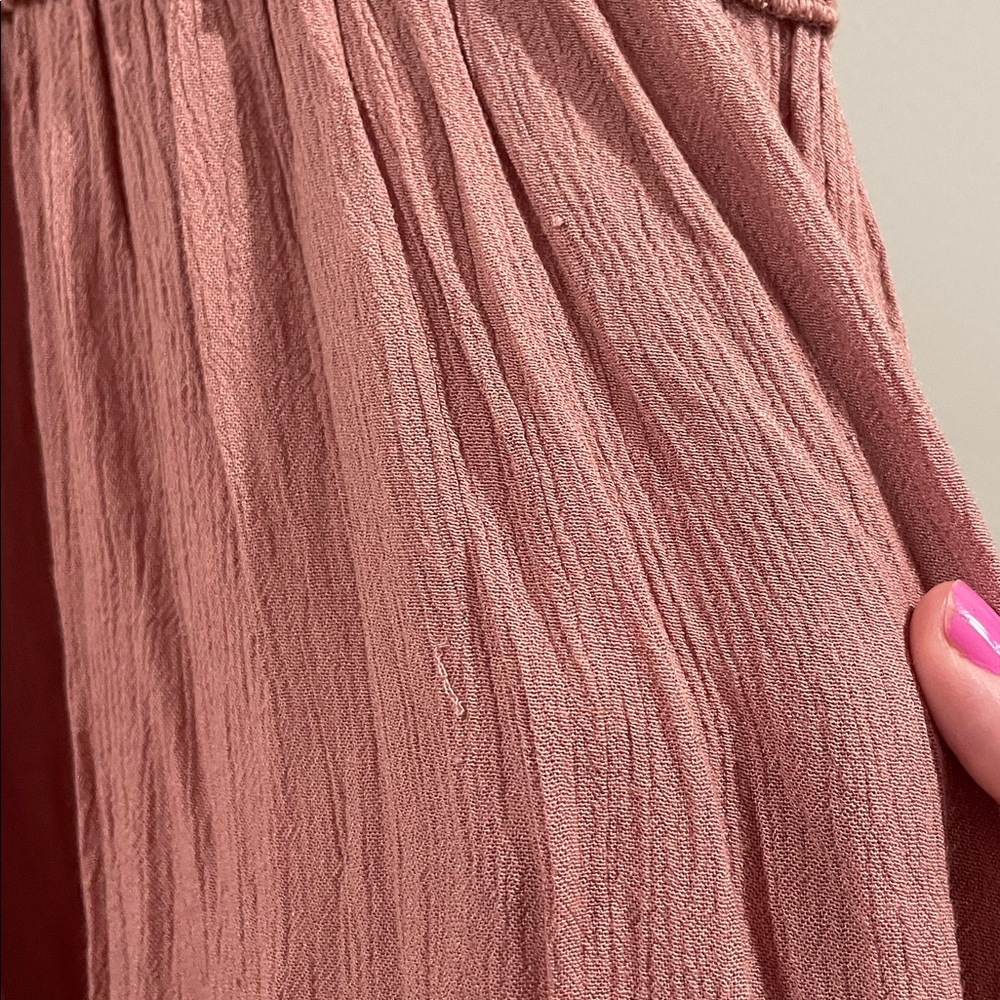 Free People One- Lace Bodice Tiered Ruffle Sundress - Dusty Rose- Size Small - Picture 12 of 12